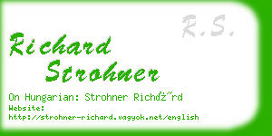 richard strohner business card